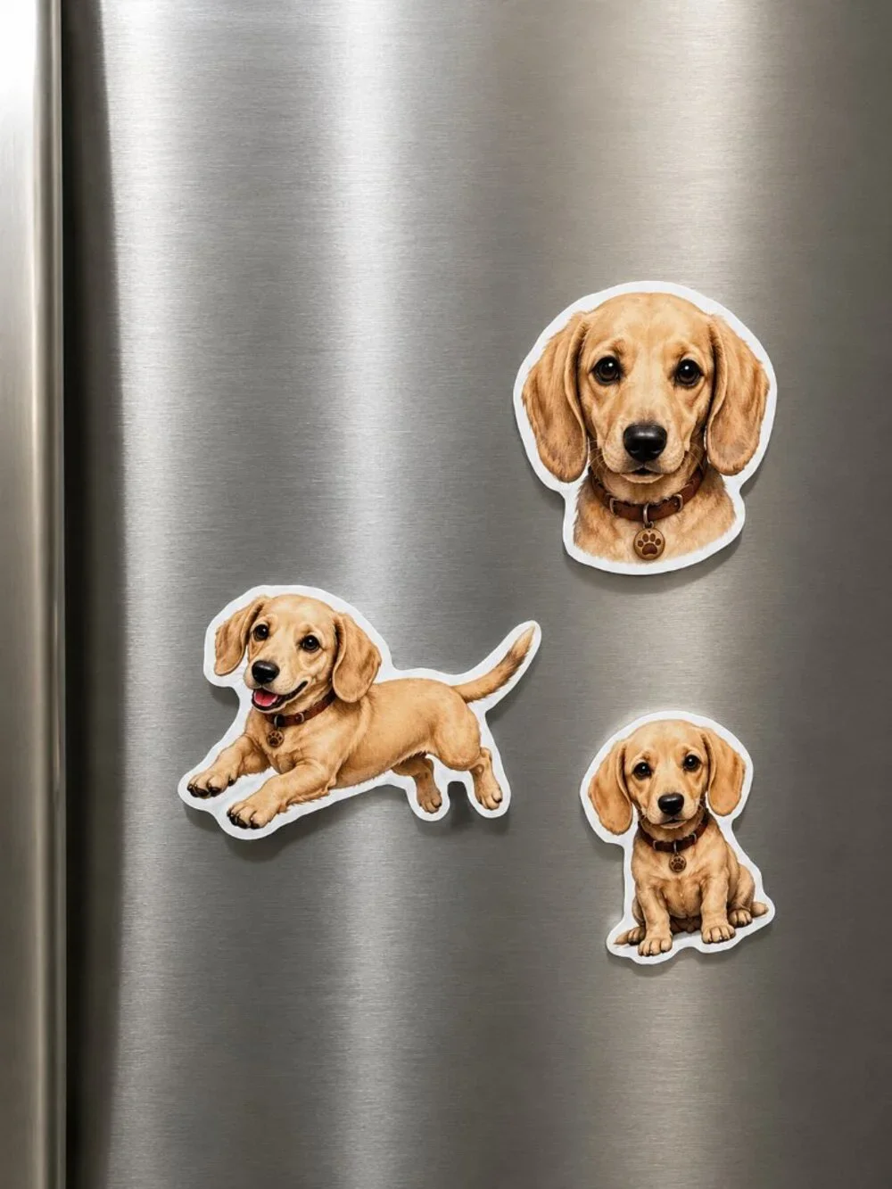 3 Dachshund Dog Refrigerator Magnets Cute Wiener Dog Puppy Fridge Decor Gift